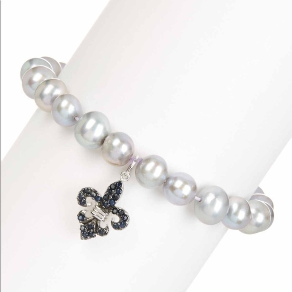 🛍💝GENUINE BLACK SAPPHIRE GREY PEARL JA3A